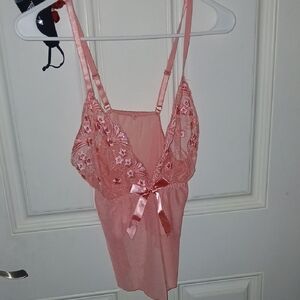 Peach Lace Lingerie Top
